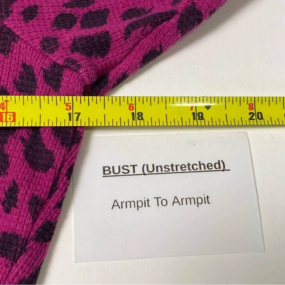 Betsy Johnson Intimates Pink Animal Print Thermal P.J Top Women's Size Small